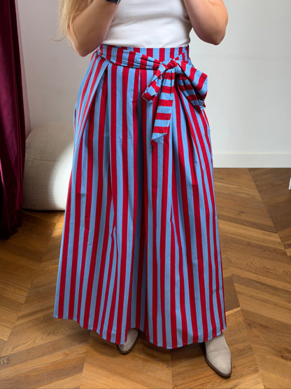 Jupe longue Audrey bleue et rouge